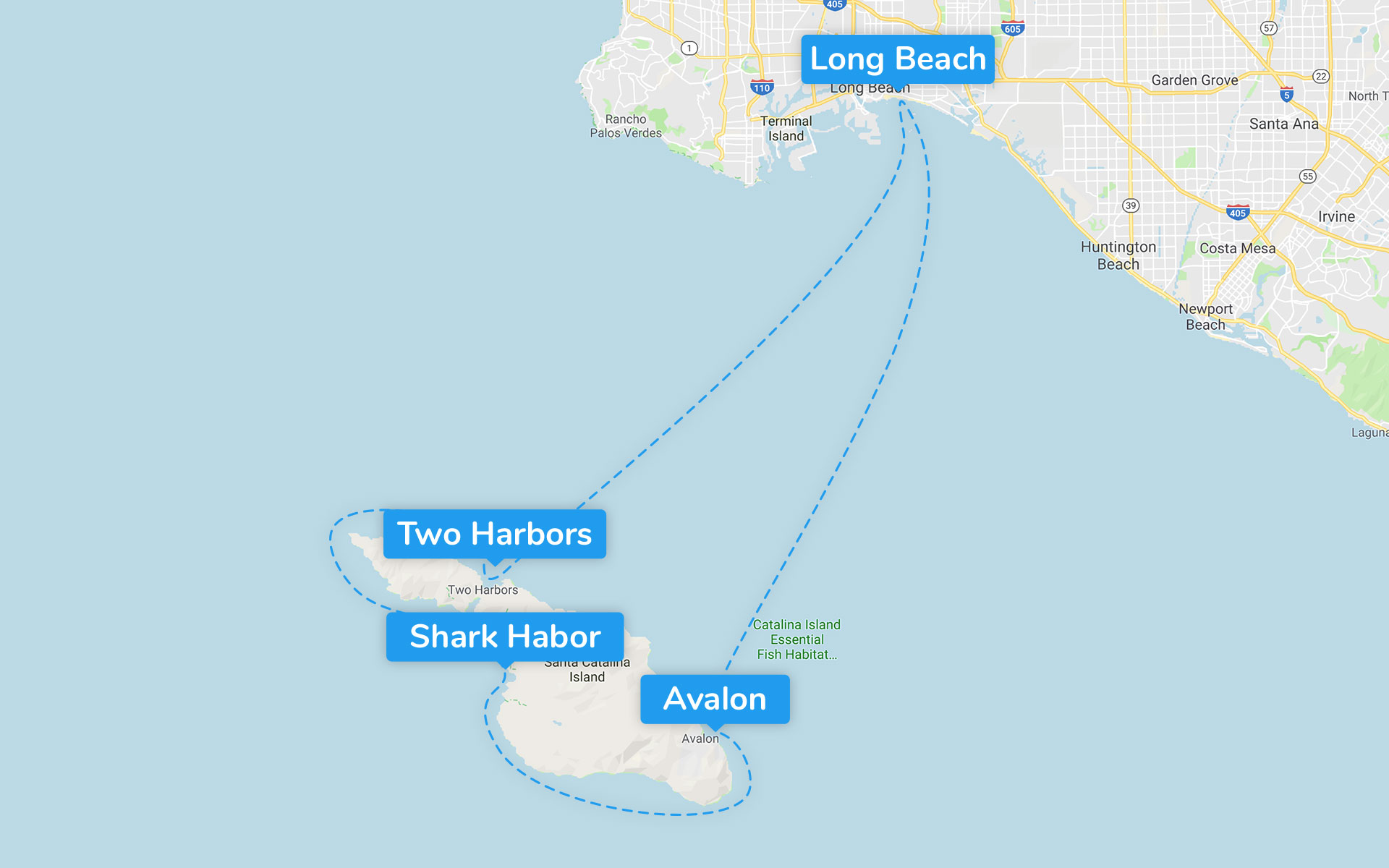 Long Beach – Santa Catalina (4 days) itinerary